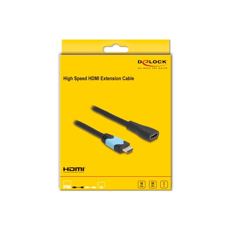 DeLOCK High Speed HDMI extension cable 48 Gbps 8K 60 Hz 2 m