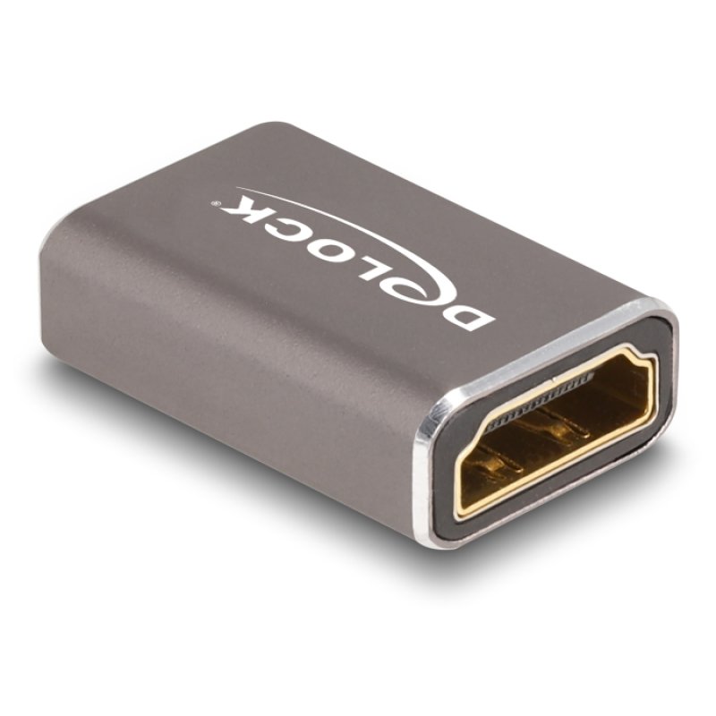 DELOCK HDMI Adapter Buchse zu Buchse 8K 60 Hz grau Metall