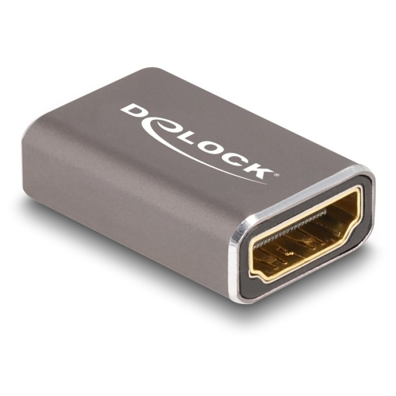 DeLOCK Adaptateur HDMI femelle à femelle, 8K 60 Hz, gris, métallique