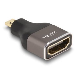 DeLOCK HDMI Adapter Micro-D male to A female 8K 60 Hz grey metal