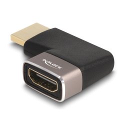 DeLOCK HDMI Adapter male to female 90° right angled 8K 60 Hz grey metal