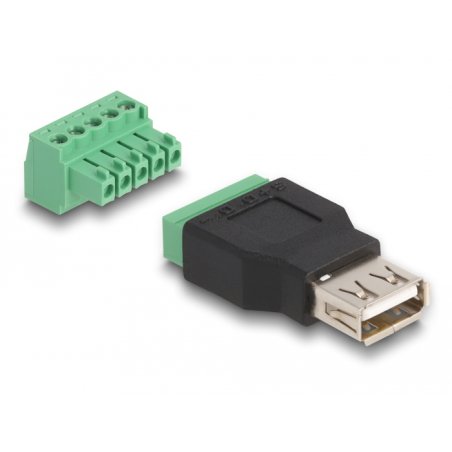 DELOCK USB 2.0 Typ-A Bu zu Terminalblock Adapter 2-teilig