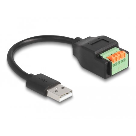 DeLOCK USB 2.0 Cable Type-A male to Terminal Block Adapter with push button 15 cm