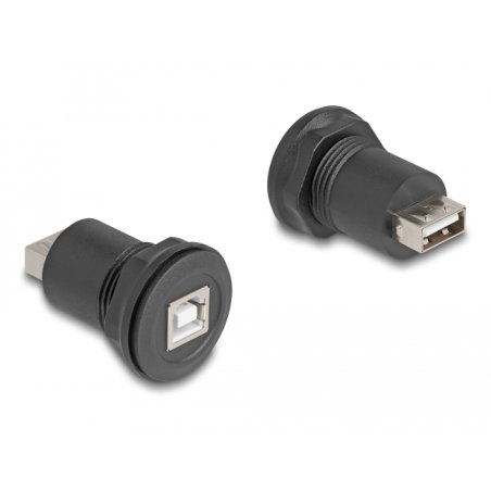 DELOCK USB 2.0 Typ-B zu USB 2.0 Typ-A Einbaubuchse schwarz