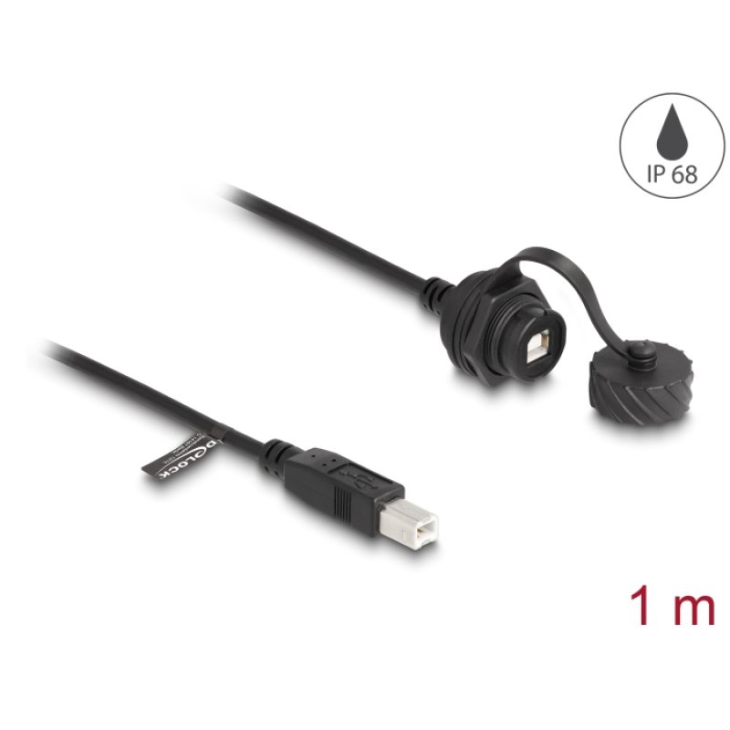 DELOCK Kabel USB 2.0 Typ-B St zu USB 2.0 Typ-B Bu einbau