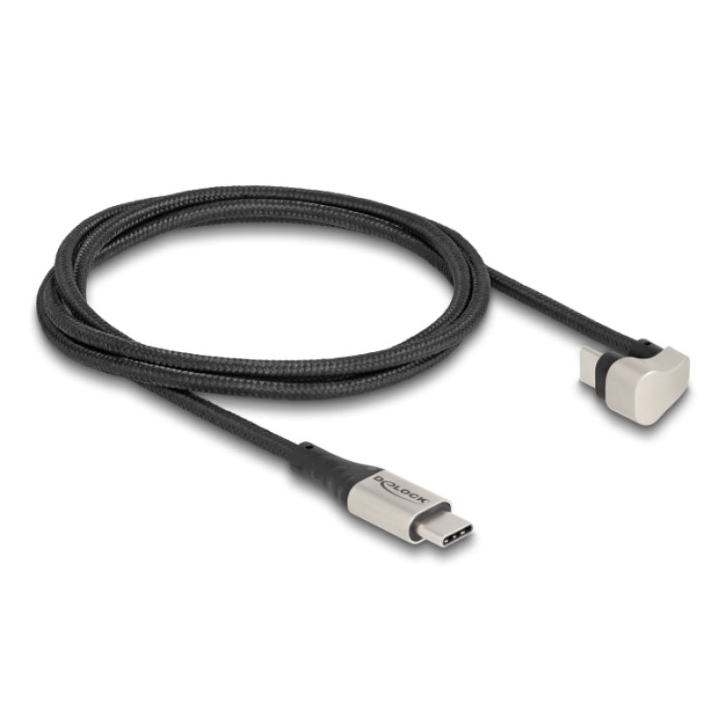 DeLOCK USB 2.0 Cable USB Type-C male to male 180° angled 1 m PD 3.0 60 W