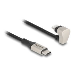 DeLOCK Câble de données et de chargement USB Type-C vers Lightning pour iPhone et iPad, angulée 180° 2 m MFi