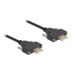DELOCK USB 2.0 Kabel Typ-A Stecker zu Stecker mit Schraubenabstand 30mm 1m schwarz