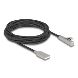 DeLOCK Câble USB 2.0 Type-A mâle à USB Type-C mâle angulée avec LED et chargement rapide, 60 W, 3 m