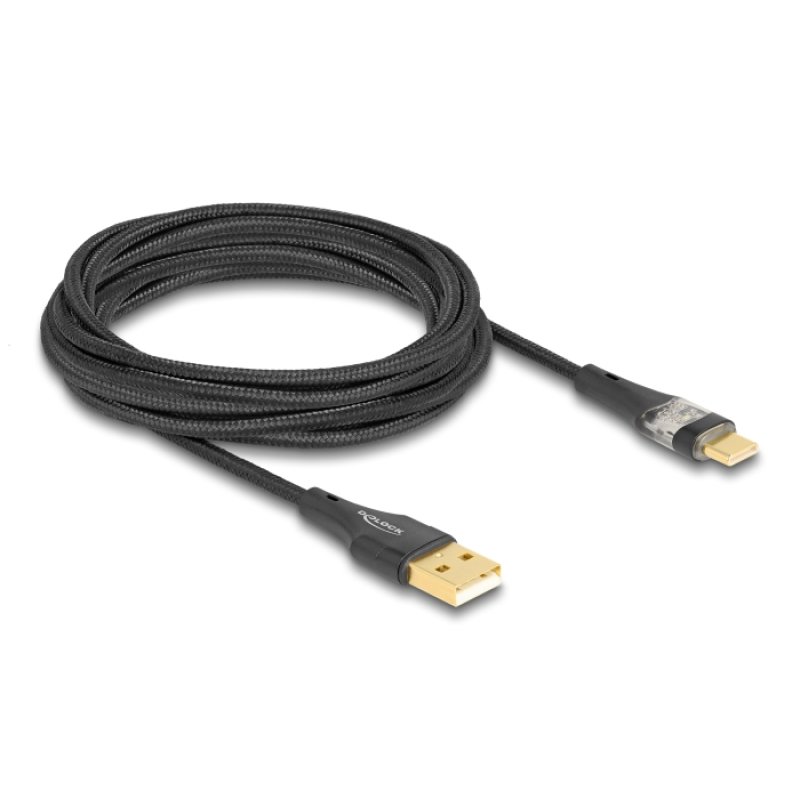 DELOCK USB 2.0 Kabel Typ-A St. zu USB Type-C St. 60 W 3 m