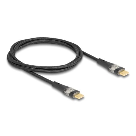 DELOCK USB 2.0 Typ-C St. zu St. transparent PD 3.0 100 W 1 m
