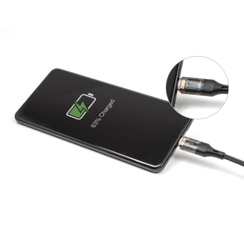 DeLOCK Câble USB 2.0 de données et de chargement rapide USB Type-C mâle à mâle PD 3.0 100 W avec indication