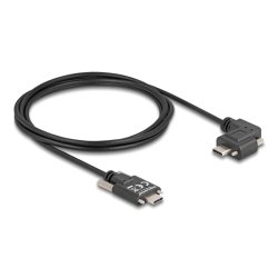 DELOCK USB 2.0 Kabel USB Type-C Stecker mit Schrauben zu USB Type-C Stecker mit Schrauben gewinkelt links / rechts PD