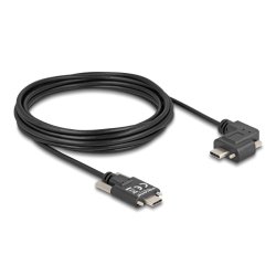 DELOCK USB 2.0 Kabel USB Type-C Stecker mit Schrauben zu USB Type-C Stecker mit Schrauben gewinkelt links / rechts PD