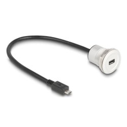 DeLOCK 88184 câble USB USB 2.0 0,3 m USB B Noir, Argent