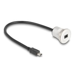DeLOCK 88186 câble USB USB 2.0 0,3 m Mini-USB B Noir, Argent