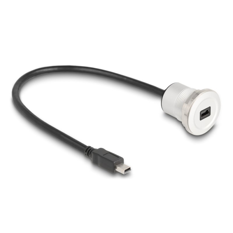 DeLOCK 88186 câble USB USB 2.0 0,3 m Mini-USB B Noir, Argent