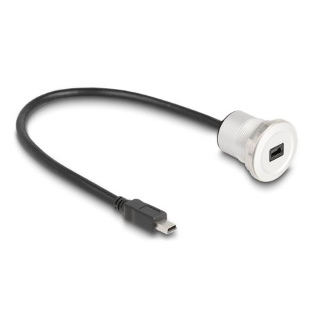 DeLOCK 88186 câble USB USB 2.0 0,3 m Mini-USB B Noir, Argent