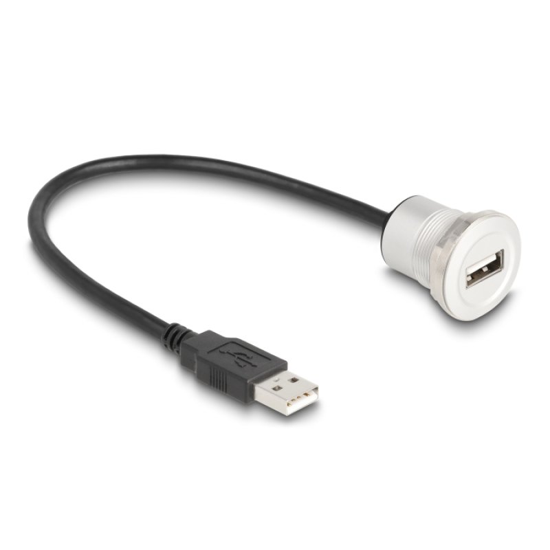 DeLOCK 88181 câble USB USB 2.0 0,3 m USB A Noir, Argent