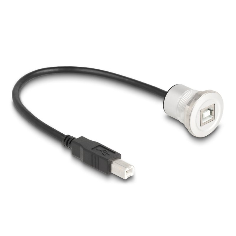 DeLOCK 88182 câble USB USB 2.0 0,3 m USB B Noir, Argent