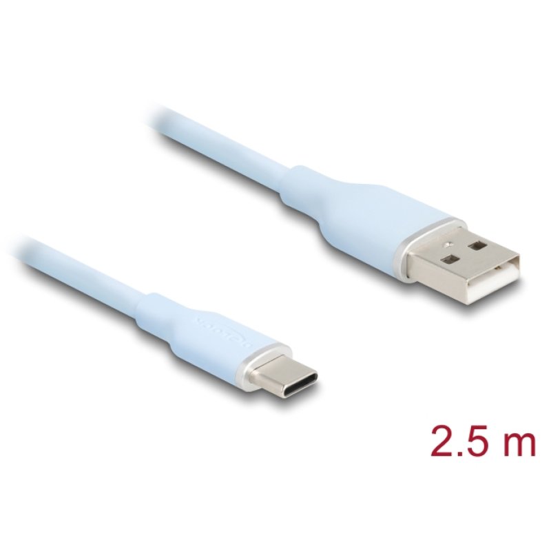 DeLOCK 81223 câble USB USB 2.0 2,5 m USB A USB C Bleu