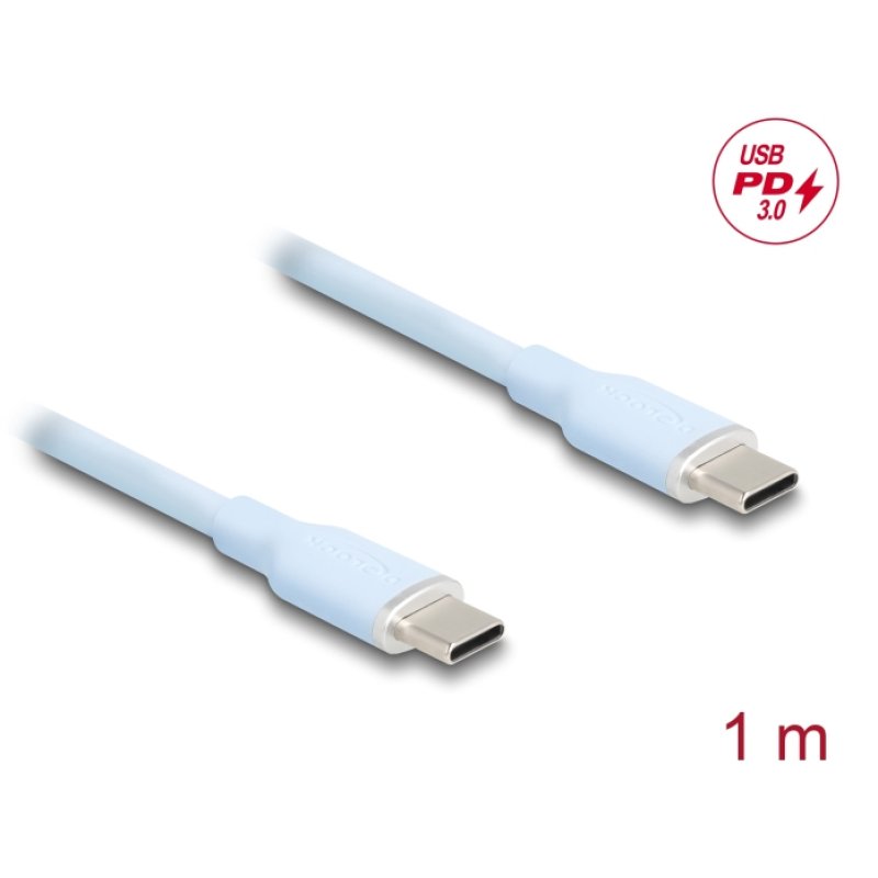 DELOCK USB 2.0 Kabel USB Typ-C St St PD 3.0 60W 1m blau