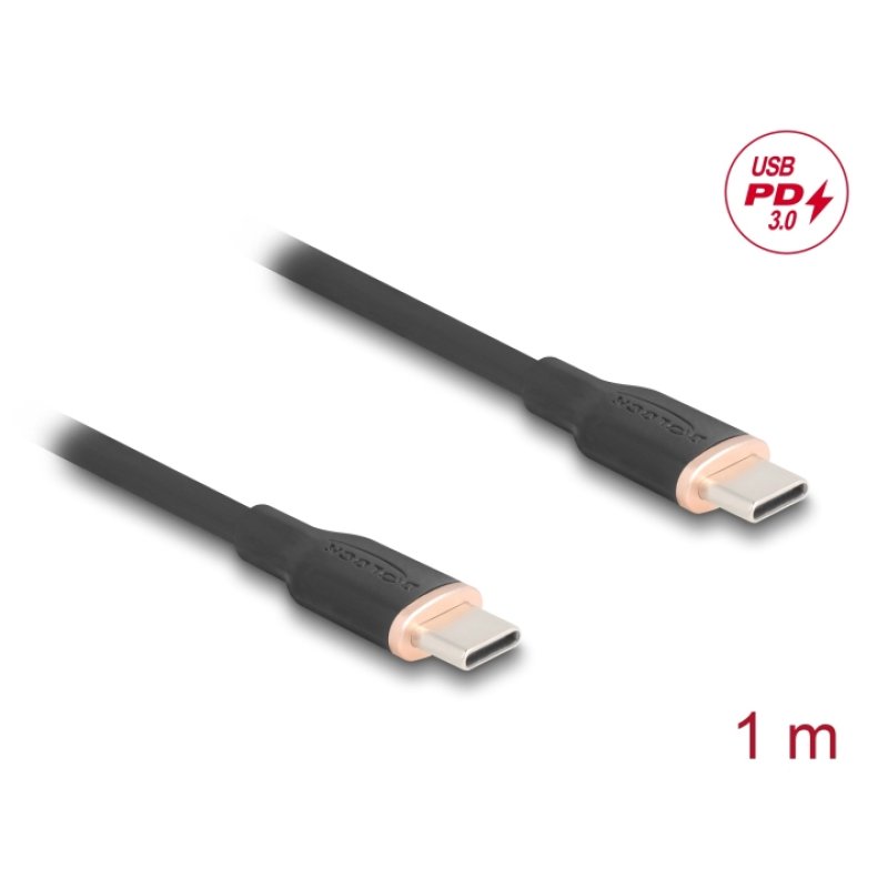DELOCK USB 2.0 Kabel USB Typ-C St St PD 3.0 60W 1m schwarz