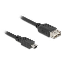 DeLOCK 81524 câble USB USB 2.0 1 m Mini-USB B USB A Noir