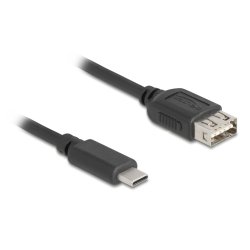 Delock USB 2.0 Kabel USB Type-C Stecker zu EASY USB Typ-A Buchse 0.5 m