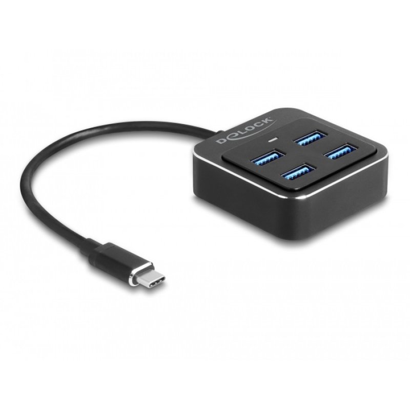 DeLOCK Hub USB 3.2 Gen 2 USB Type-C avec 4 x USB Type-A femelle – 10 Gbps