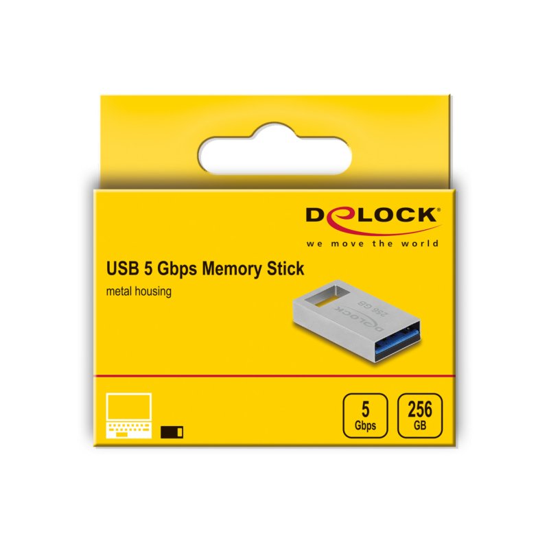 STICK HUB DELOCK USB 5 Gbps Speicherstick 256GB - Metallgehuse