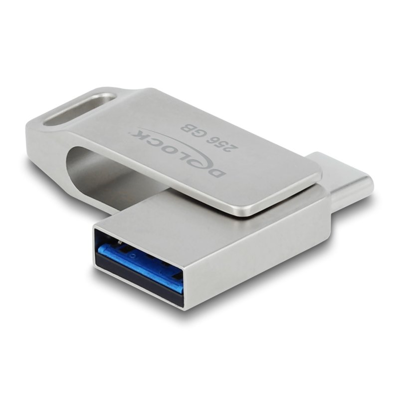 DeLOCK Clé USB 5 Gbps USB-C Type-A 256 GB - Boitier métallique