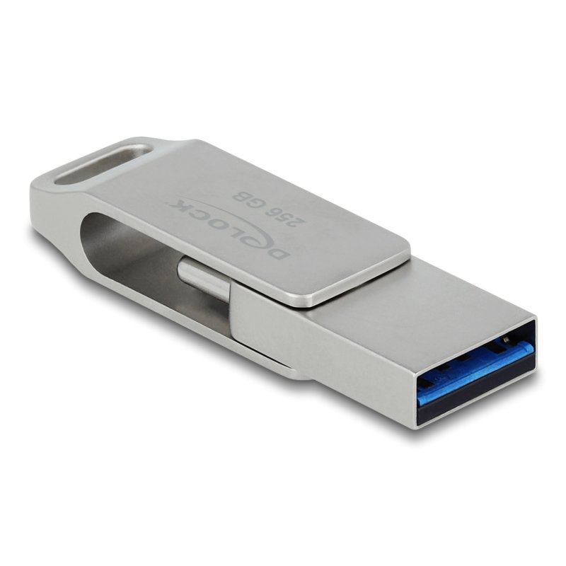 DeLOCK Clé USB 5 Gbps USB-C Type-A 256 GB - Boitier métallique