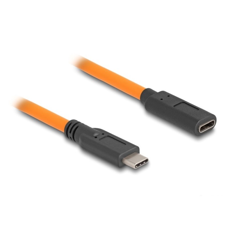 DeLOCK USB 5 Gbps Cable USB Type-C male to USB Type-C female for tethered shooting 1 m orange