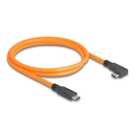 DeLOCK USB 5 Gbps Cable USB Type-C male to USB Type-C male 90° angled for tethered shooting 1 m orange