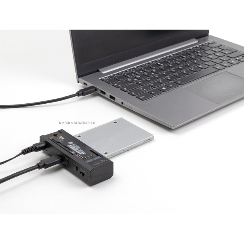 DELOCK USB Type-C Konverter fur 1 x M.2 SSD oder 1 x SATA SSD / HDD