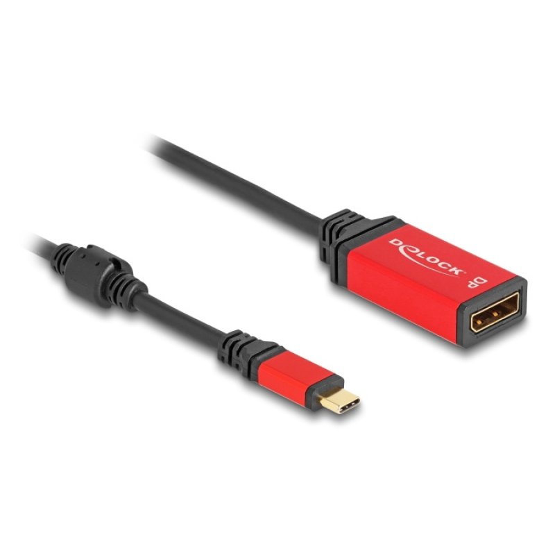 DELOCK USB Type-C zu DisplayPort Adapter DP Alt Mode 8K 30 Hz mit HDR Funktion rot
