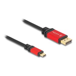 DeLOCK USB Type-C zu DisplayPort Kabel (DP Alt Mode) 8K 30 Hz mit HDR Funktion 3 m rot