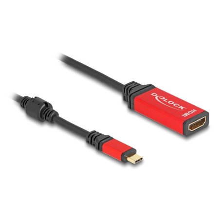 DELOCK USB Type-C zu HDMI Adapter DP Alt Mode 8K 60 Hz mit HDR Funktion rot