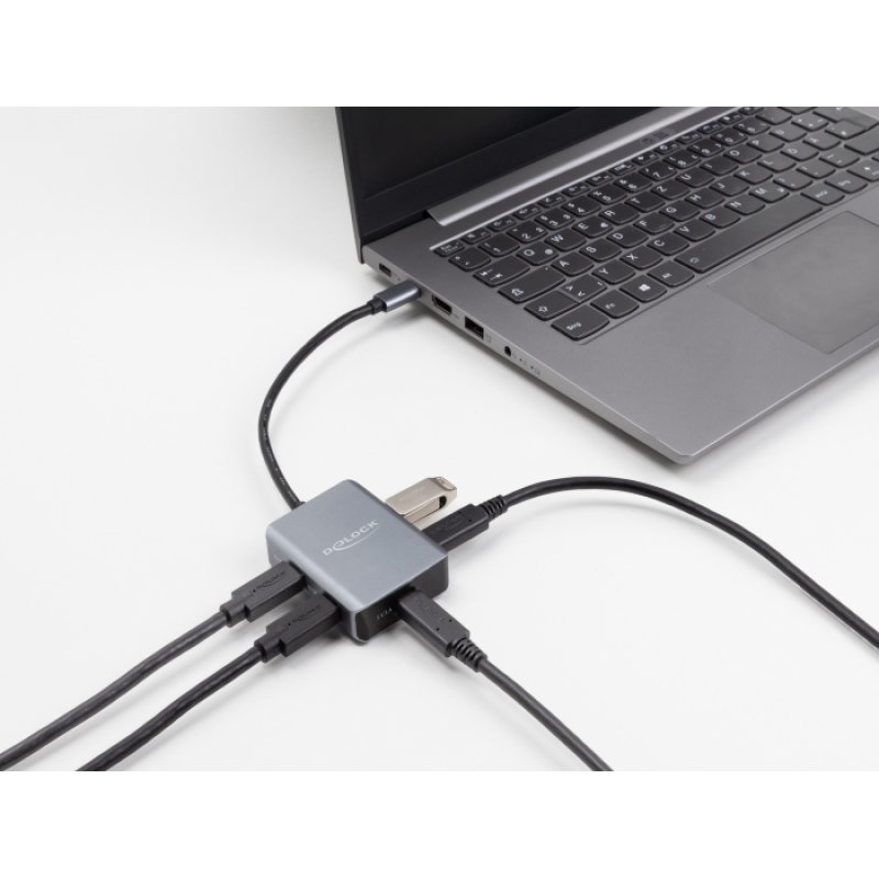 DELOCK USB 10 Gbps 4 Port USB Type-C Hub mit USB Type-C Anschluss