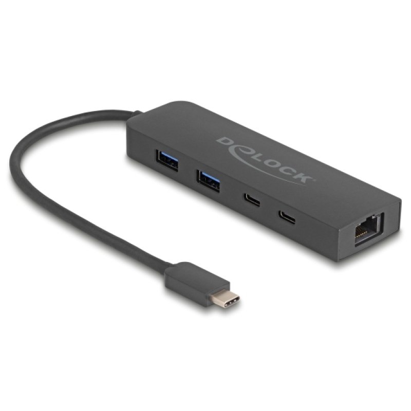 DELOCK 10 Gbps USB Hub mit 2.5 Gigabit LAN Port und PD 85 W