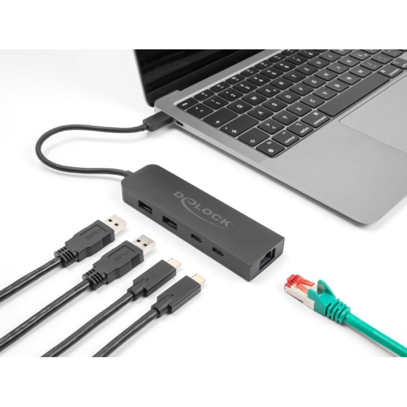 DeLOCK 10 Gbps Hub USB avec port 2,5 Gigabit LAN et PD 85 Watt
