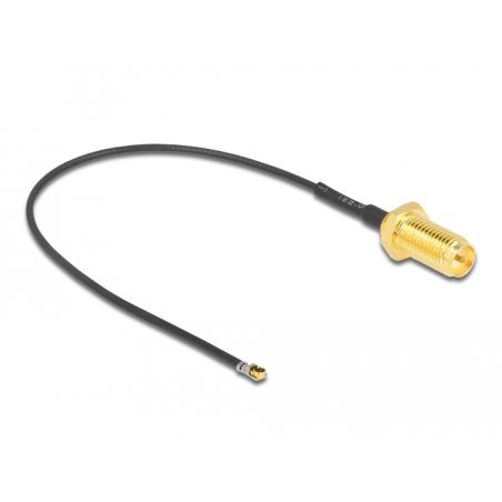 DeLOCK Câble d'antenne RP-SMA femelle sur cloison vers I-PEX Inc., MHF 4L LK mâle 1.37 10 cm Longueur filetée 10 mm