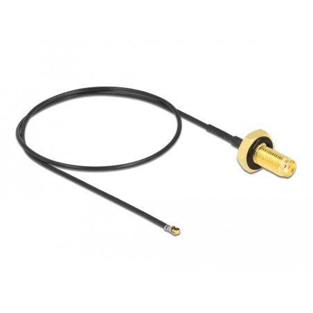 DeLOCK Câble d'antenne SMA femelle sur cloison vers I-PEX Inc., MHF 4L LK mâle 1.37 35 cm Longueur filetée 10 mm