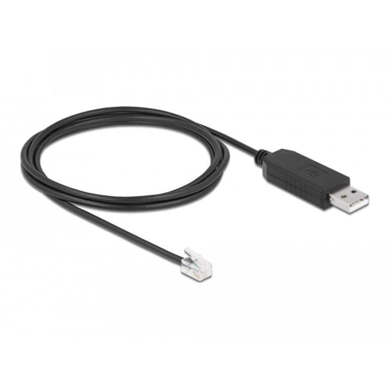 DeLOCK 66734 changeur de genre de câble RJ-9 USB 2.0 Type-A Noir