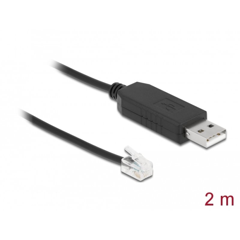 DELOCK Adapterkabel USB Typ-A zu Seriell RS-232 RJ9/RJ10 mit ESD Schutz Celestron NexStar 2m