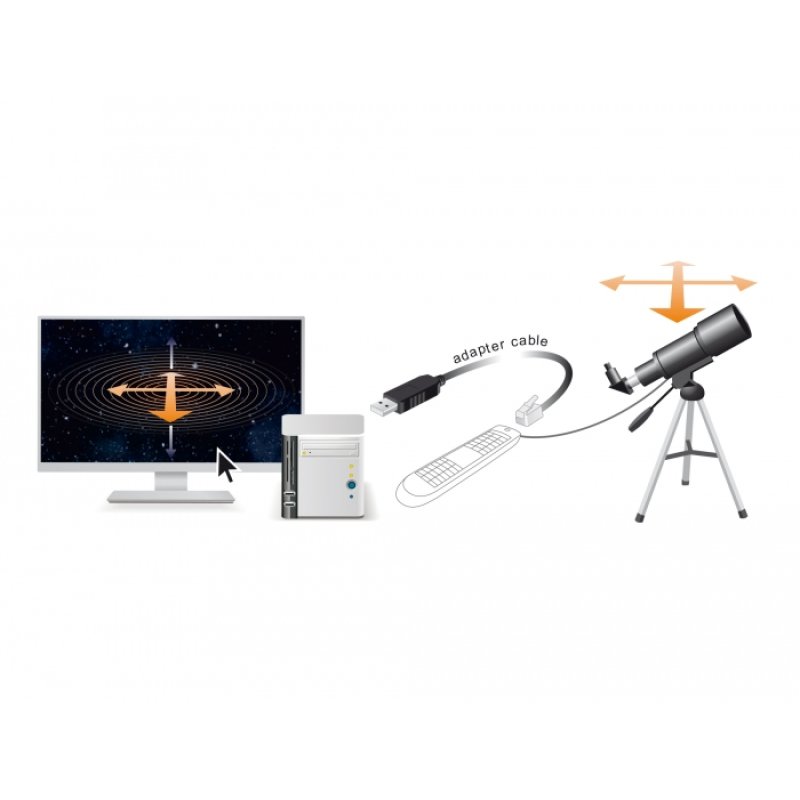 DELOCK Adapterkabel USB Typ-A zu Seriell RS-232 RJ9/RJ10 mit ESD Schutz Celestron NexStar 2m