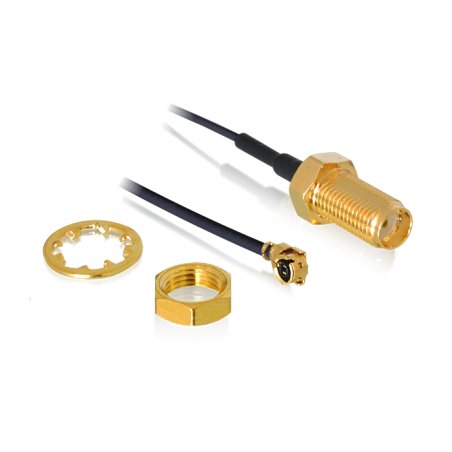 DELOCK Antennenkabel SMA Buchse zum Einbau zu I-PEX Inc. MHF I Stecker 1.37 50cm Gewindelnge 10mm