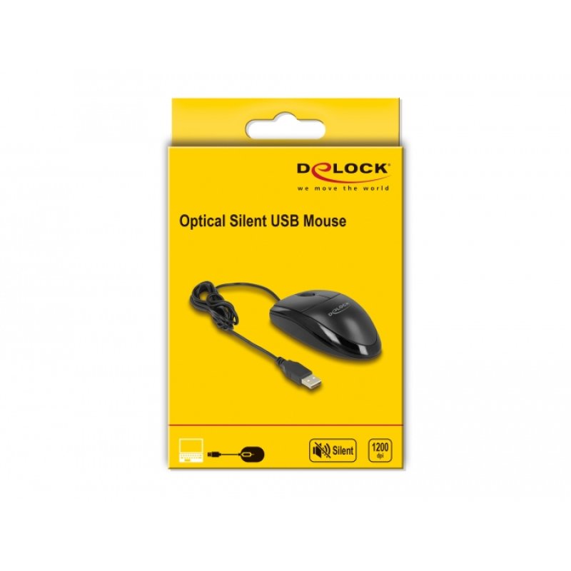 DeLOCK Souris de bureau USB optique - Silencieuse