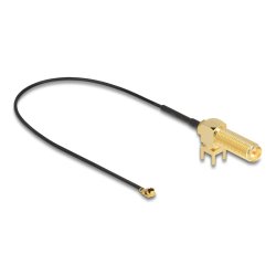 DeLOCK Câble d'antenne RP-SMA 90° PCB femelle sur cloison vers I-PEX Inc., MHF I mâle 1.13 25 cm Longueur filetée